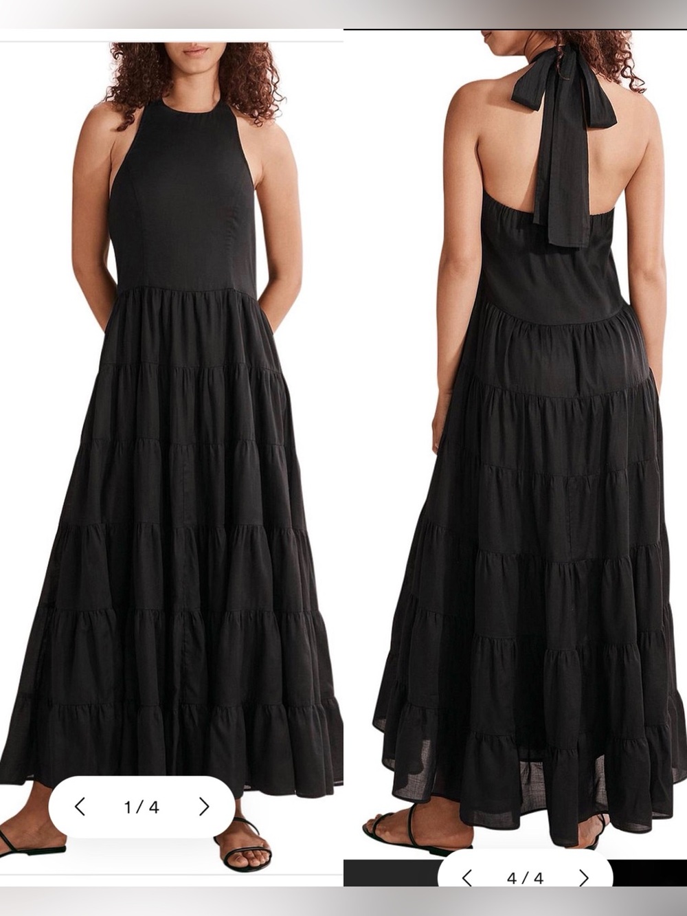 Country Road Halter Resort Dress Tiered Flowy Cotton , Size M